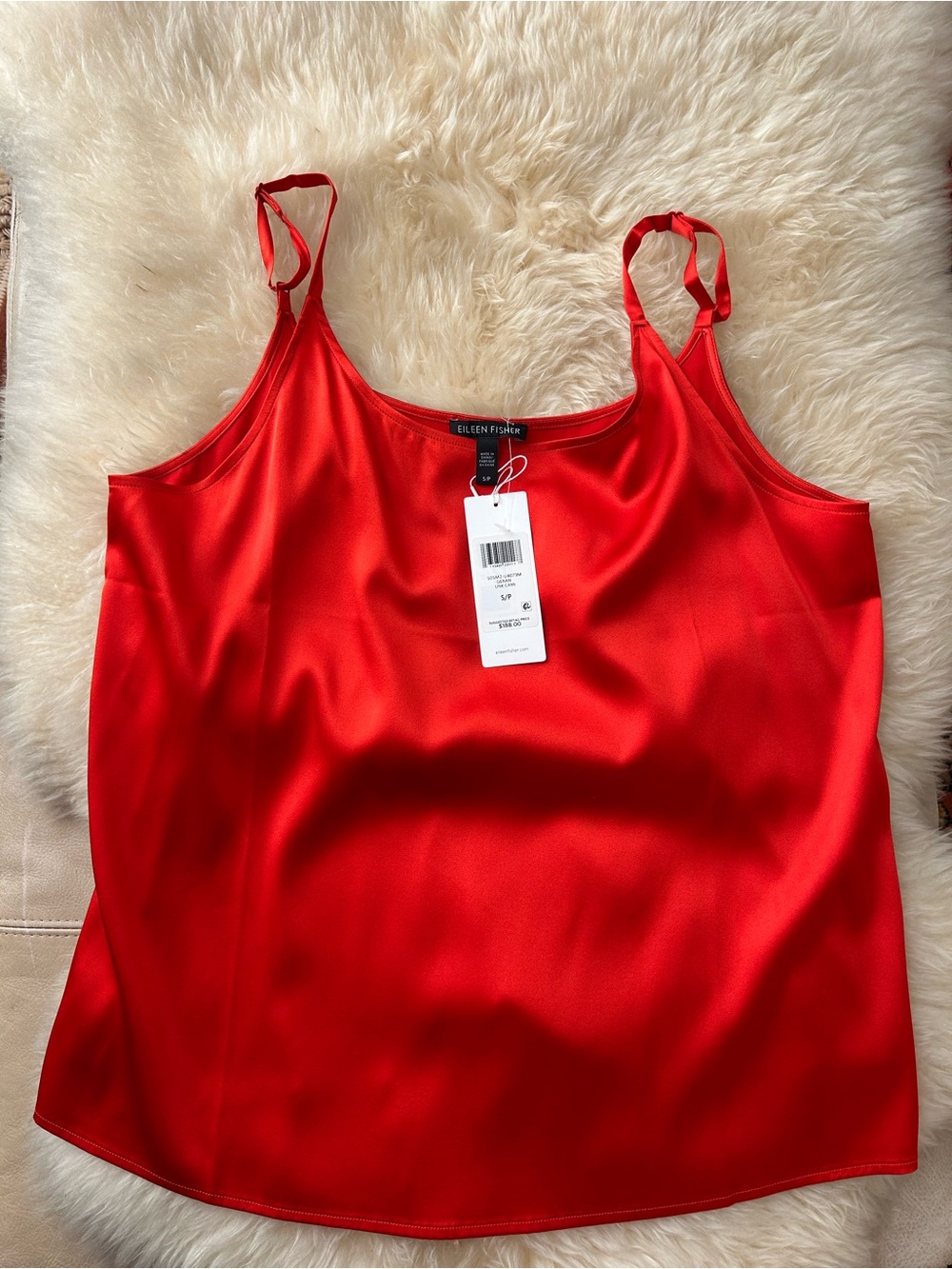Eileen Fisher Vibrant Red Satin Camisole